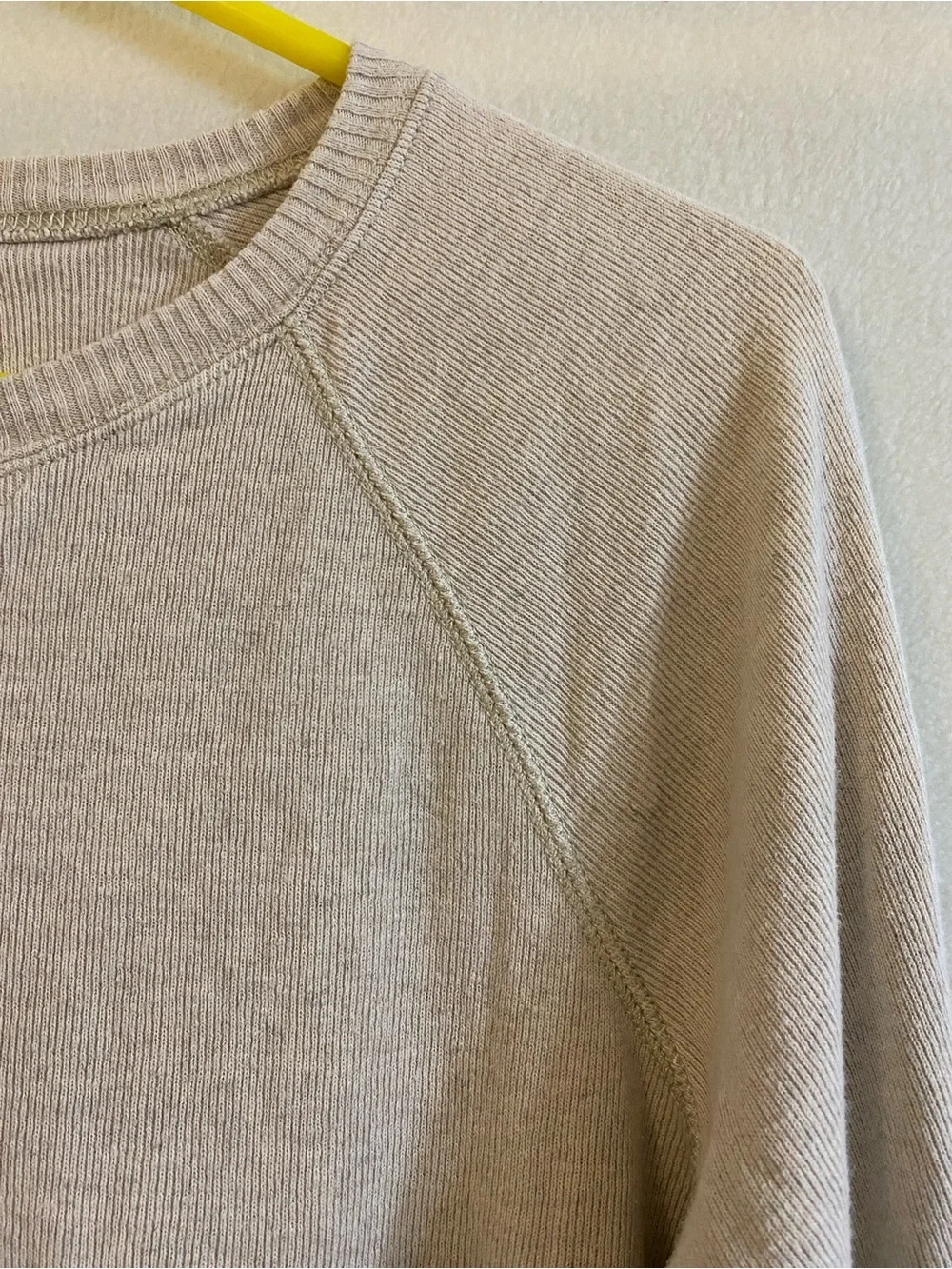 J. Crew vintage oatmeal linen cotton long raglan sleeve ribbed top